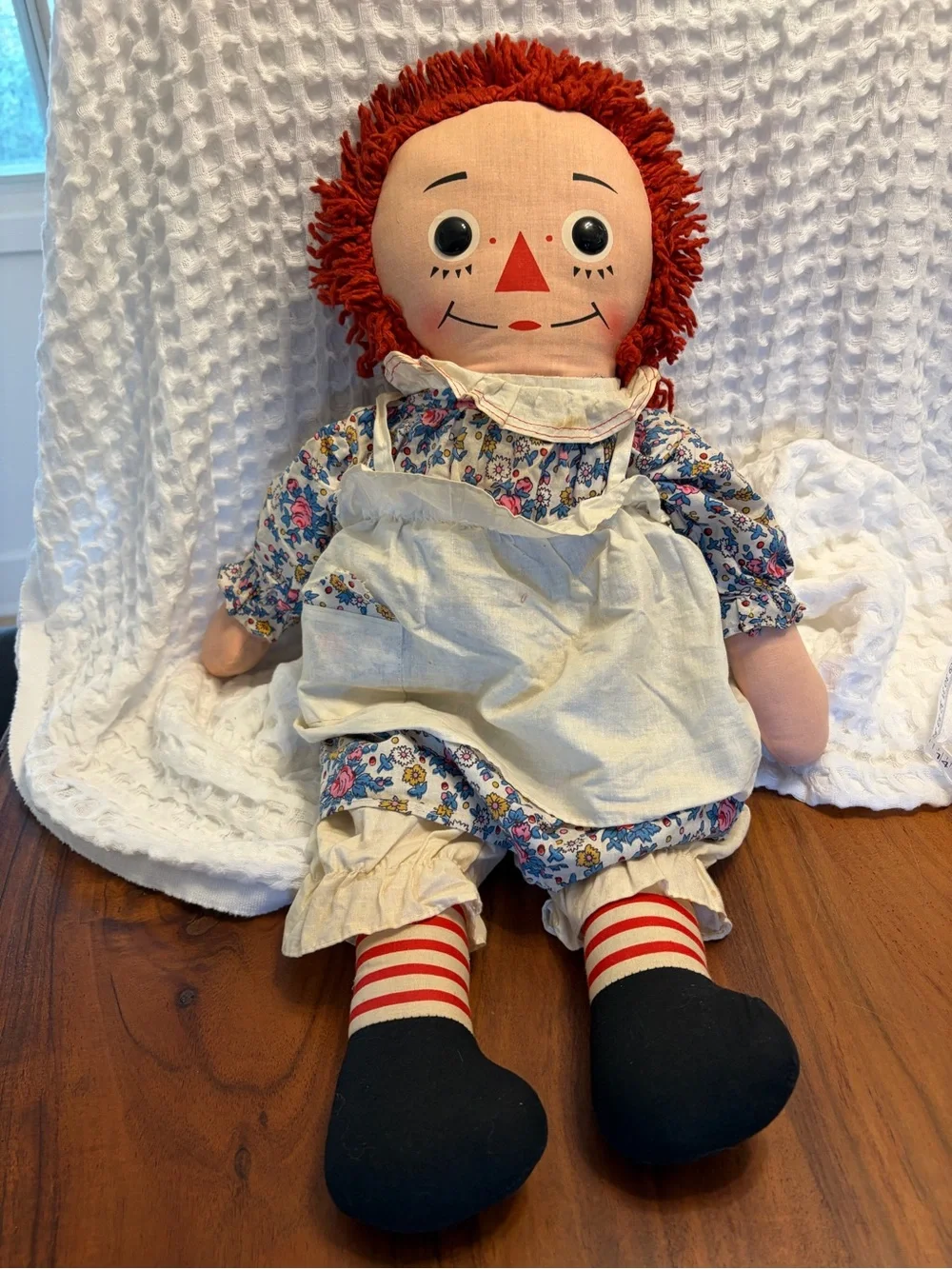 Raggedy Ann 32 inches with RARE pocket square 1960´s knickerbocker doll